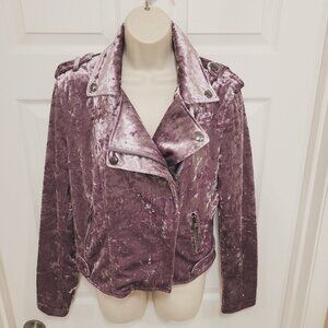 NWOT Motorcycle Jacket crushed light purple velvet